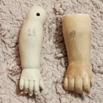 Одинарные антикварные кукольные ручки №1