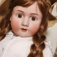 Большая антикварная кукла Хандверк, 79 см