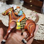 Старинная заводная игрушка ковбой, Япония