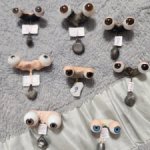 Антикварные стеклянные кукольные глаза на рокере