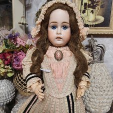 Редкая ранняя антикварная кукла Кестнер лонг фейс