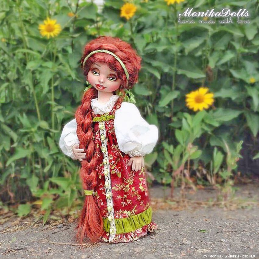 Василиса Прекрасная и Варвара - краса, длинная коса, авторская кукла Моники Шонии (фото 2)