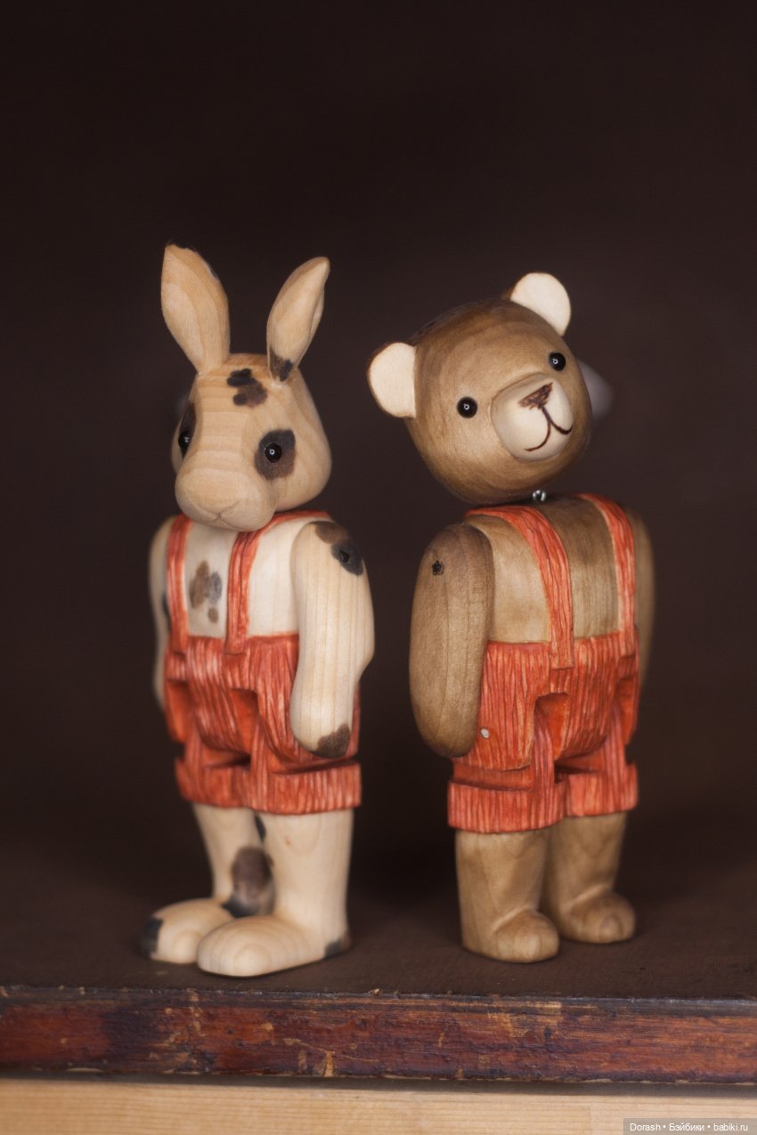 Два друга — Авторские куклы из дерева