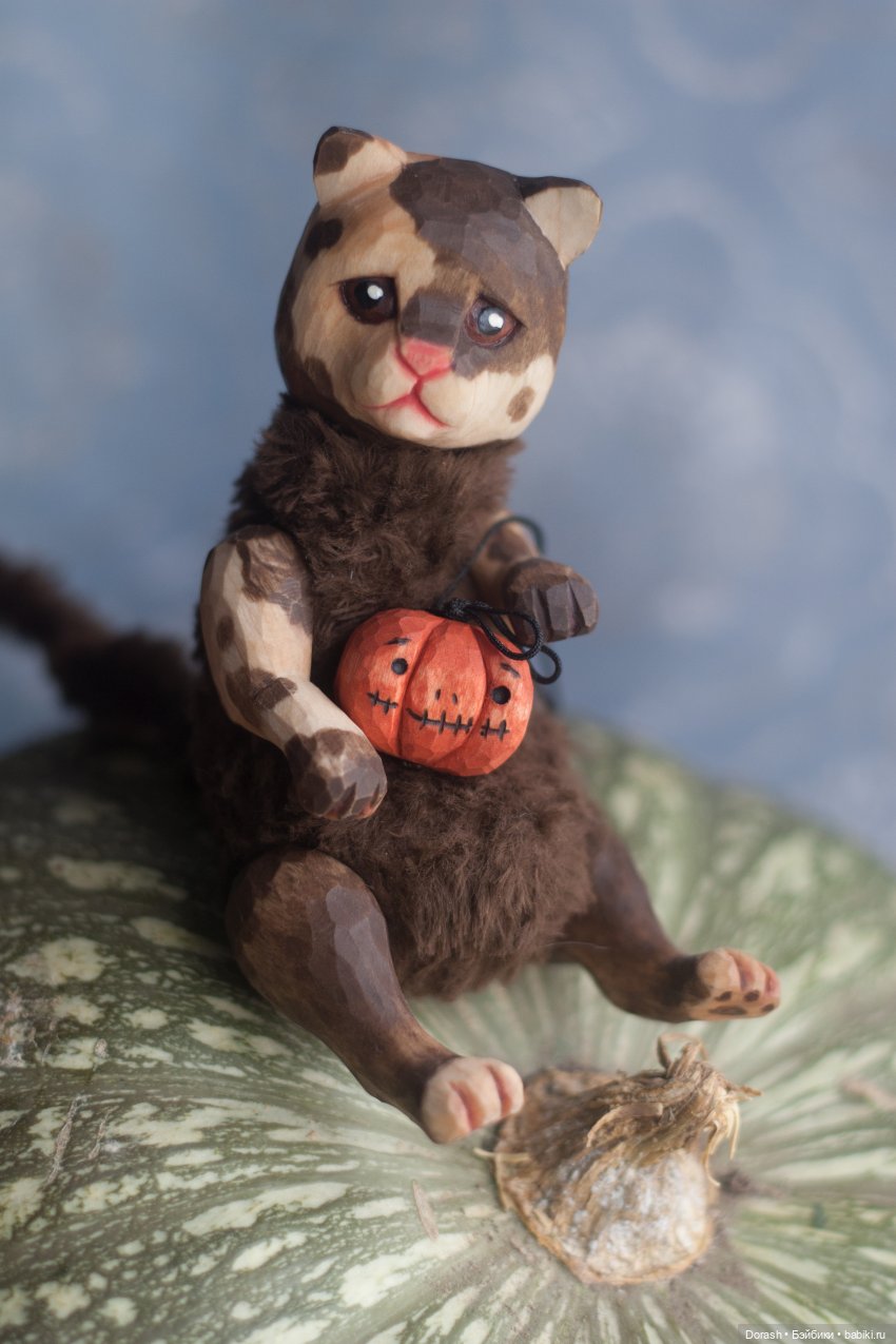 Котик,мягенький животик — Авторские куклы из дерева (фото 5)
