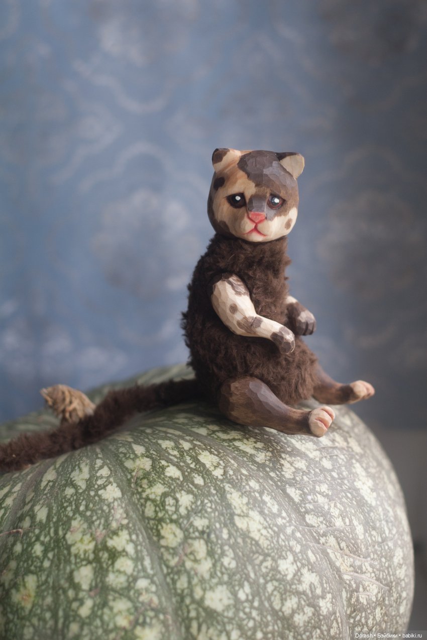 Котик,мягенький животик — Авторские куклы из дерева (фото 3)