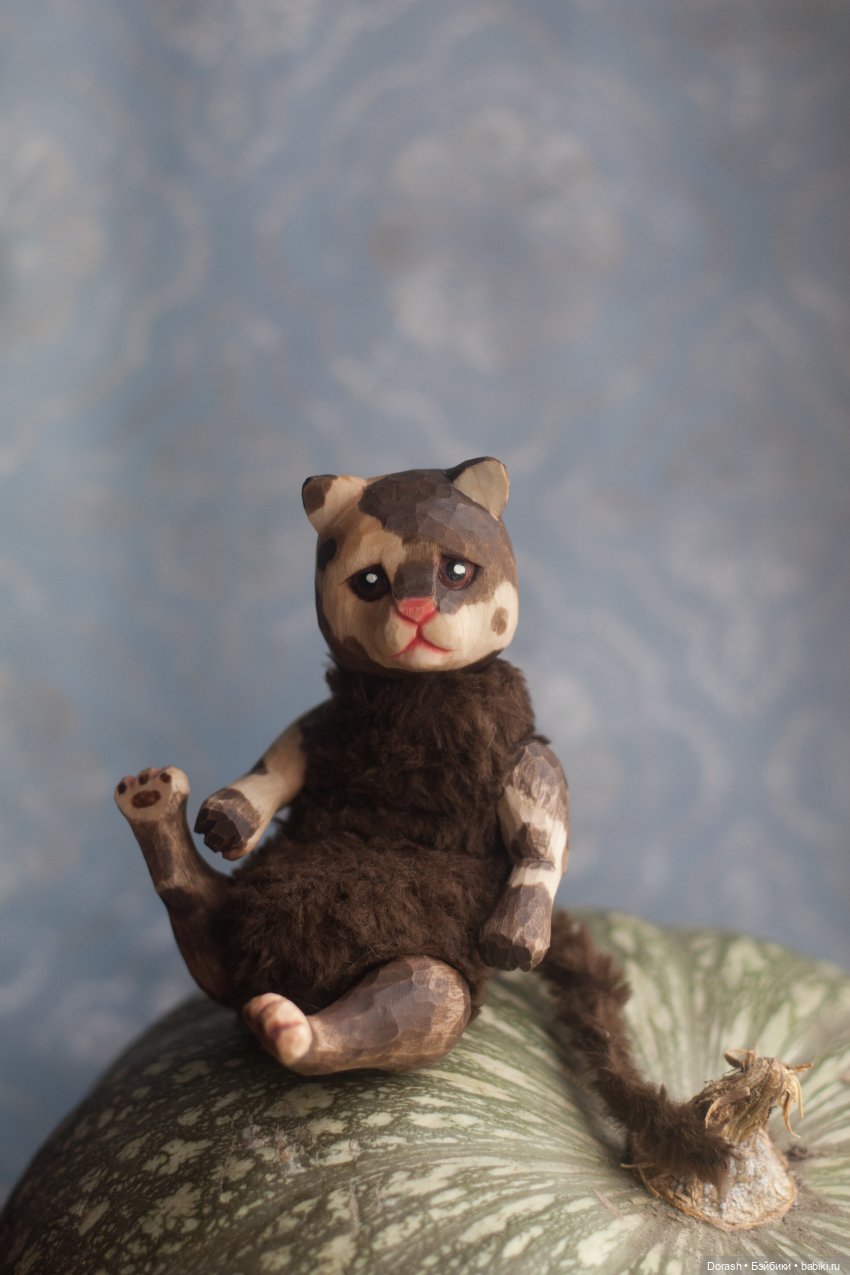 Котик,мягенький животик — Авторские куклы из дерева (фото 4)