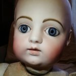 Антикварная ранняя огромная  французская кукла фабрики Gaultier Block лицо Bru