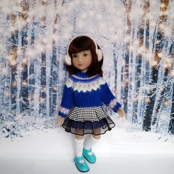 Вязаный комплект для маленькой Рубиночки.