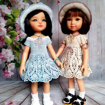 Три  наряда по одной схеме для любимых кукол.