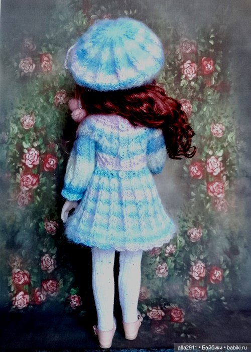 Платьице и беретик нежно голубого цвета для Руби Ред 37 см (фото 8)