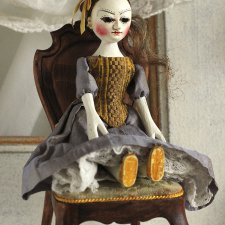 Куклы-малышки в стиле  Queen Anne, старинных деревянных английских кукол