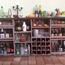 Создание барного шкафа для кукольной миниатюры