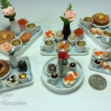 Романтический завтрак. Кукольная миниатюра