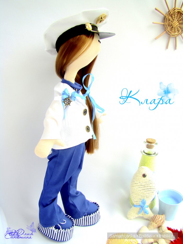 Текстильная кукла морячка Клара (фото 5)