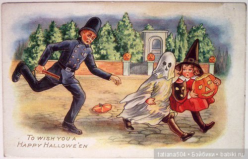 Хэллоуин "halloween" в винтажных открытках