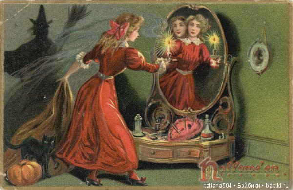 Хэллоуин "halloween" в винтажных открытках