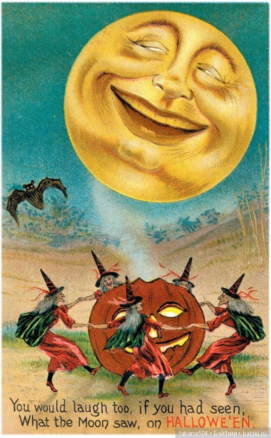 Хэллоуин "halloween" в винтажных открытках