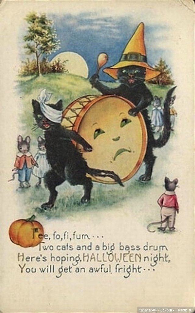 Хэллоуин "halloween" в винтажных открытках