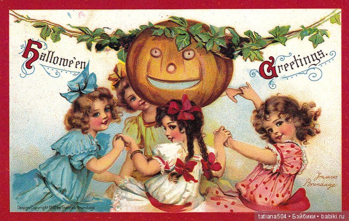 Хэллоуин "halloween" в винтажных открытках