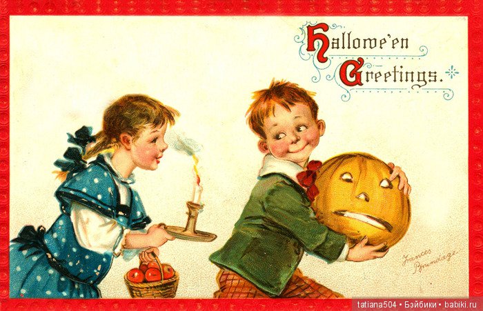Хэллоуин "halloween" в винтажных открытках