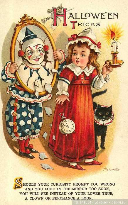 Хэллоуин "halloween" в винтажных открытках