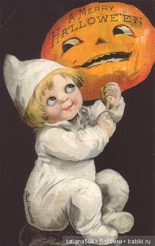 Хэллоуин "halloween" в винтажных открытках