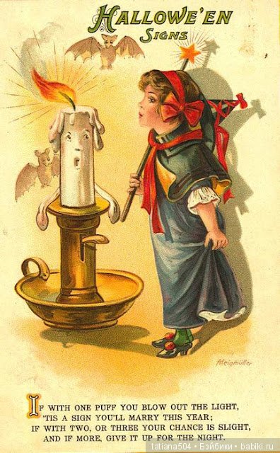 Хэллоуин "halloween" в винтажных открытках