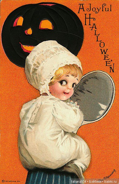 Хэллоуин "halloween" в винтажных открытках
