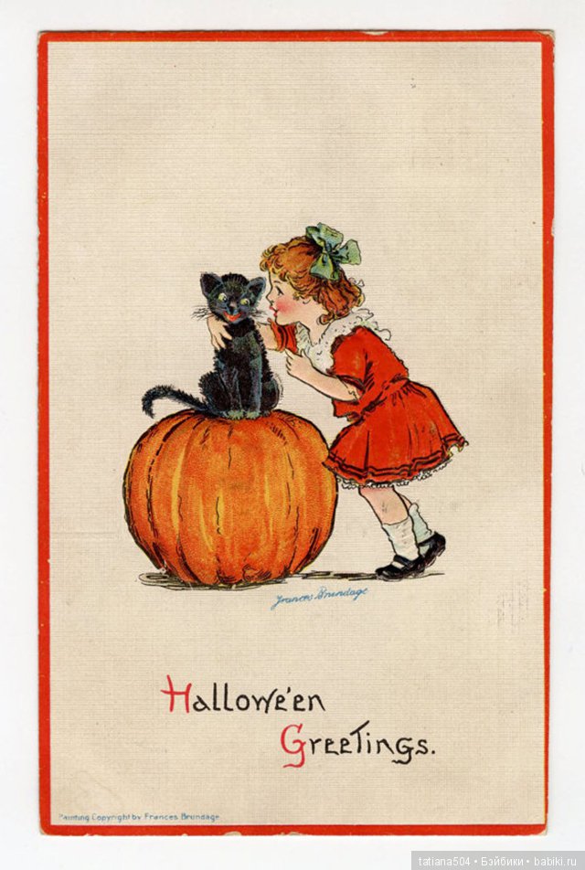 Хэллоуин "halloween" в винтажных открытках