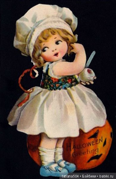Хэллоуин "halloween" в винтажных открытках