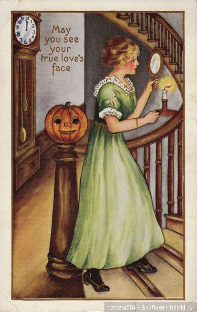 Хэллоуин "halloween" в винтажных открытках