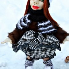 Кукла ручной работы Аленка 45 см скульптурный текстиль