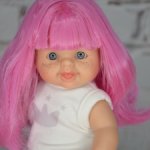 Паолитас, кукла пупс Мина с розовыми волосами