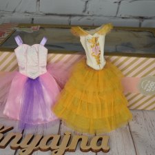 Фирменный Дисней платья на барби Бель и Рапунцель