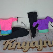 Лот 2 футболки и 2 пары лосин Барби