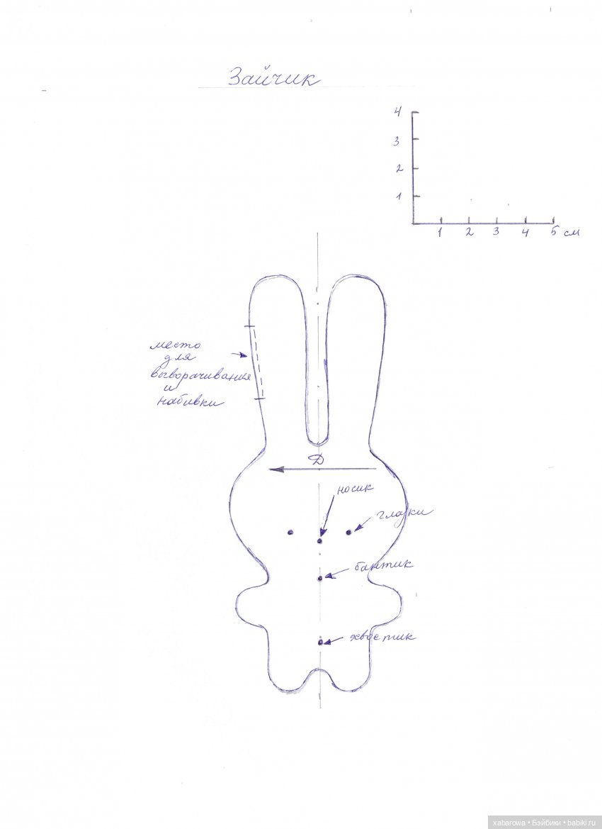 Выкройка зайчика — Выкройка зайца и кролика: Тильда (фото 7)