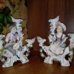 Статуэтки. Подсвечники, пара. Музыканты. Япония.