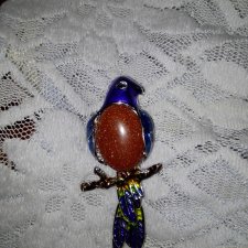 Брошь, брошка. Птичка.