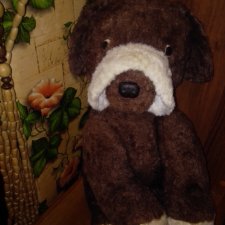 Большая плюшевая собака СССР. Бульдог.