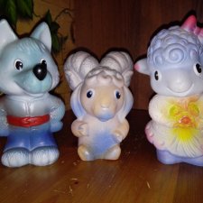 Игрушки СССР Резина. Волк, баран, овечка.