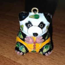 Фигурка 1. Панда. Клуазоне, эмаль, латунь. Китай