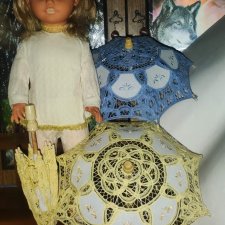 Ажурные кружевные зонтики. Жёлтый.