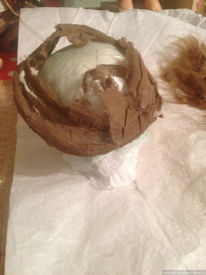 Ремонт антикварного парика (фото 4)