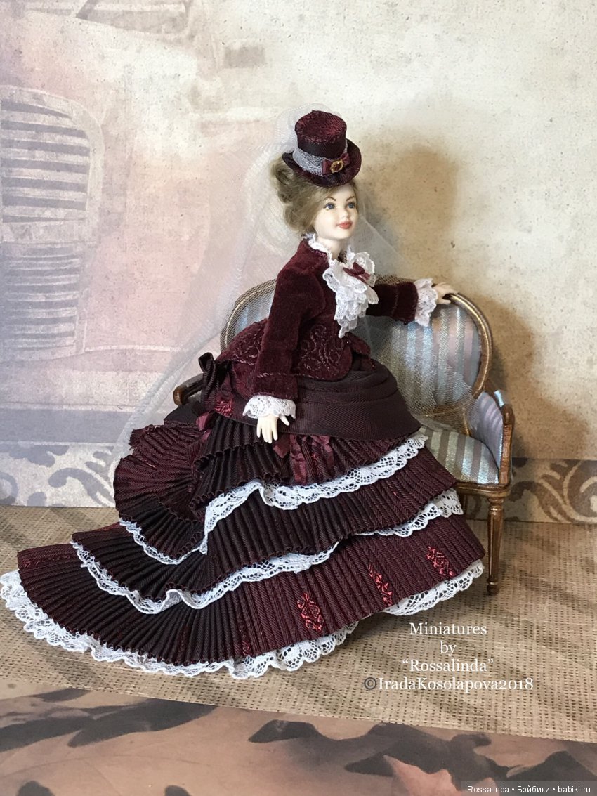 Визитный костюм 1874г. Миниатюра масштаба 1:12