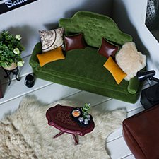 Из архивного. Мой любимый зеленый диван для кукол