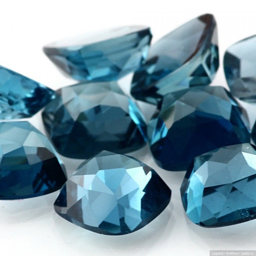 Драгоценные камни синего и голубого цвета название и фото