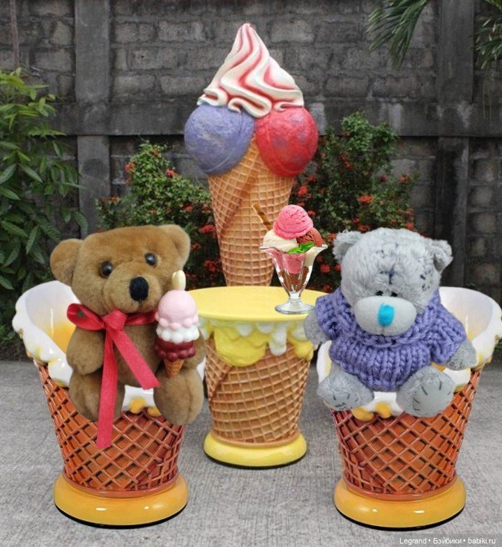 Мишки в кафе🍦 — Плюшевые мишки и игрушки (Teddy Bear): винтаж (фото 4)