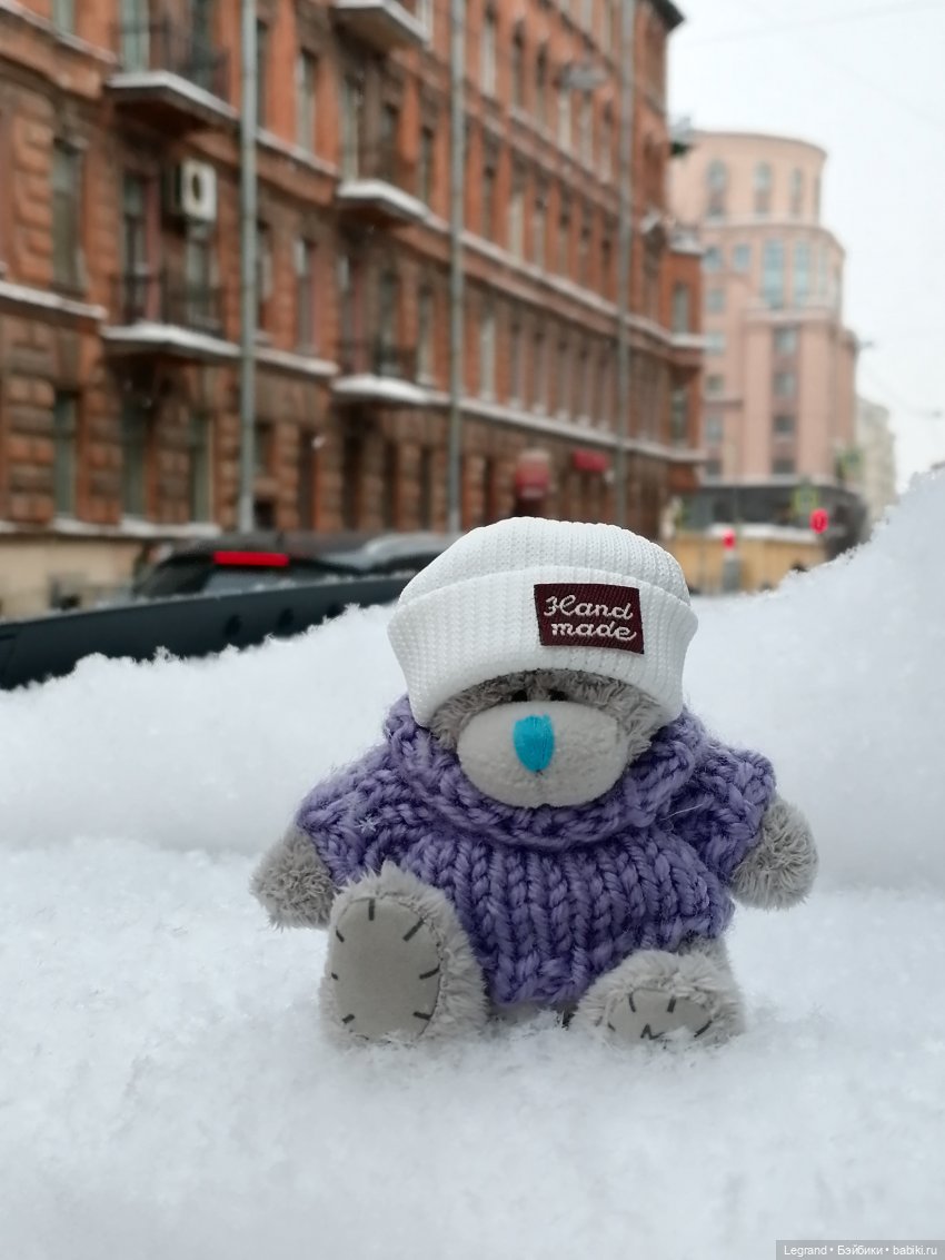 Зимний Санкт-Петербург: медвежонок Барыш на прогулке (фото 4)