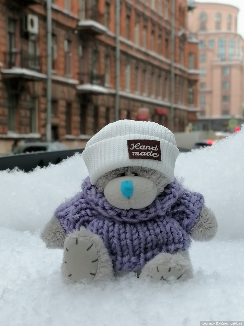 Зимний Санкт-Петербург: медвежонок Барыш на прогулке (фото 5)