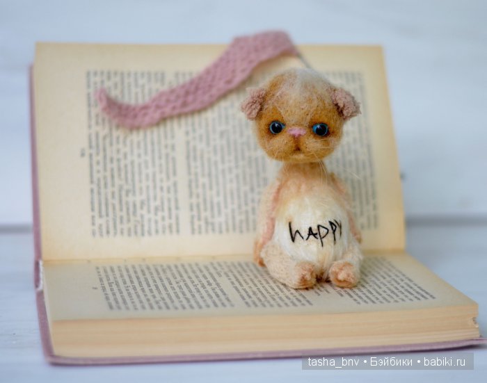 Котенок "Я - ваше счастье". Авторская игрушка ручной работы Бутенко Натальи (фото 4)